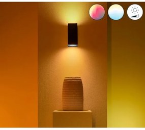 WiZ -LED RGBW Stmievateľné nástenné svietidlo UP&DOWN 2xGU10/4,7W/230V čierna Wi-Fi