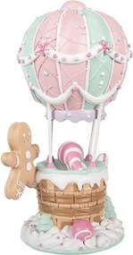 Vianočné dekorácie teplovzdušný balón s perníčkom Pastel Christmas Chic - 18*14*31 cm