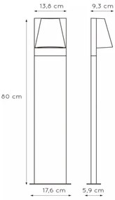 Lucide 29898/80/29 - Vonkajšia lampa LIAM 1xGU10/35W/230V IP44 80 cm antracit