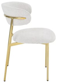 JEDÁLENSKÁ STOLIČKA POLA BÉŽOVÁ + ZLATÉ NOHY