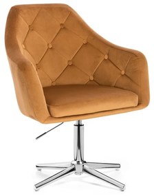 LuxuryForm DESIGN Kreslo ANDORA VELUR na striebornom kríži - hnedé