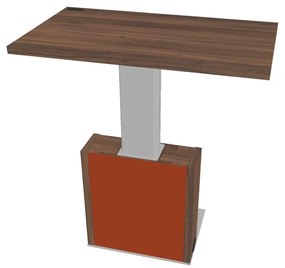 Výškovo nastaviteľný rokovací stôl Verno+ S 120 x 70 cm, orech / oranžová