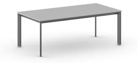 Kancelársky stôl PRIMO INVITATION, čierna podnož, 2000 x 1000 mm, sivá
