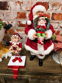 Červený vešiak na pančuchy Elf - 11*8*20 cm