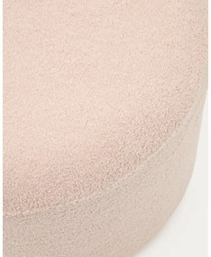 Svetloružový taburet z textílie buklé Kaeli – Kave Home