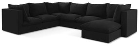 Čierna rohová pohovka (ľavý roh/do tvaru "U") Manao – Makamii