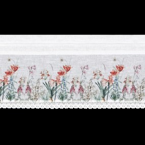 KRÁTKA ZÁCLONA NA PÁSKE NEMEZJA 150X30 CM KVETY