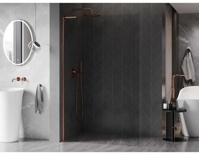 Mexen, Mexen Kioto-X L sprchová stena 60 x 200 cm, priehľadná 10 mm, ružové zlato - 800-060-107-60-00-X