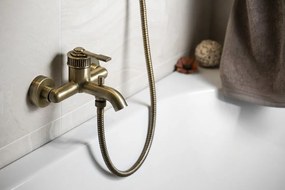 Sapho Sapho, VERSI podomietková sprchová/vaňová batéria, ručná sprcha, 2 výstupy, čierna mat, RV052/15