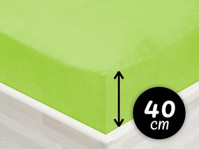 Jersey napínacie prestieradlo na extra vysoký matrac JR-019 Žiarivo zelené 160 x 200 - výška 40 cm