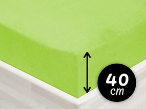 Jersey napínacie prestieradlo na extra vysoký matrac JR-019 Žiarivo zelené 90 x 220 - výška 40 cm