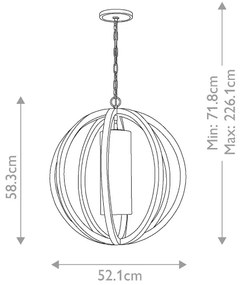 Elstead FE-ALLIER-P-S-LW - Luster na reťazi ALLIER 1xE27/60W/230V dub