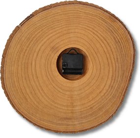 Drevené nástenné hodiny z plátu dreva s kôrou a letokruhmi  | KOOR: Amber - 3072 26-29 cm 4814-115583 KOR007-29-AMBER