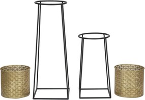 Sada 2 ks kvetinových stojanov Couple Cup čierno-zlatá