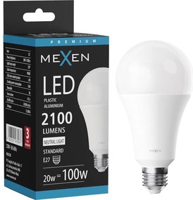 Mexen Nova, LED žiarovka E27, A70, 20W, neutrálna - 4000K, 2100 lm - L100-E27-2034-01