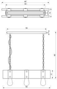 Luster na reťazi SODER 3xE27/60W/230V