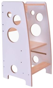 Učiaca veža LINDA biela/javor