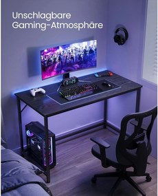 Písací stôl, kancelársky stôl, kovový rám, čierna farba