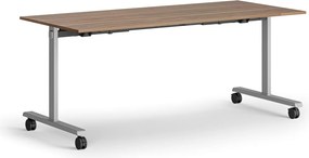 Mobilný stôl MATCH, 180x80 cm, sivá podnož, orech