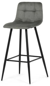 Židle barová AUB-X7015 GRN2, zelená látka, čtyřnohá kovová podnož, černý mat