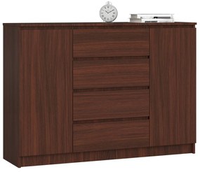 Komoda Kryštof 140 cm 2 skrinky a 4 zásuvky wenge