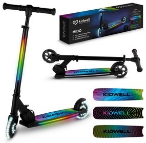 Kidwell Skladacia detská kolobežka MIDO s LED osvetlením, 120 mm kolesá, ABEC-7