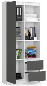 Regál R11 R80 1D 2SZ CLP biely / sivý