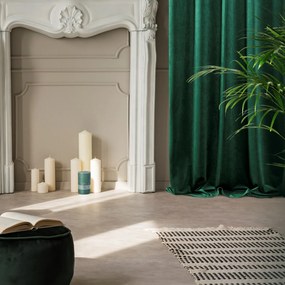ZATEMŇOVACÍ ZÁVES NA KRÚŽKOCH VILLA 140X250 CM TMAVOZELENÁ