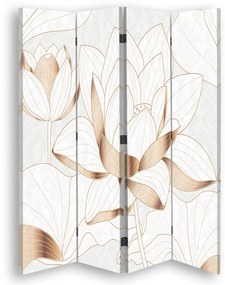 Gario Paraván Lotosový kvet v béžovej farbe Rozmery: 145 x 170 cm, Prevedenie: Klasický paraván