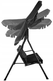 Pohodlná záhradná hojdačka čiernej farby