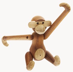 Dekorácia z tíkového dreva Monkey, V 10 cm