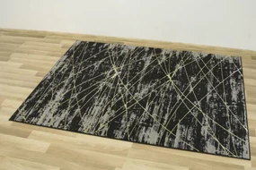 Koberec Allora Plus C654A lesklý čierny / žltý