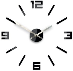 Nástěnné samolepící hodiny Arabic 50 cm černé/stříbrné