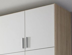 Šatníková skriňa Hildesheim, 271 cm, dub sonoma/biela