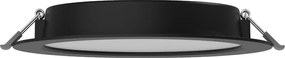 Mexen LDRR, LED stropné svietidlo na zapustenie, priemer 12 cm 17 cm, 12W, studená - 6500K, 960 lm, čierna - L210-017-1265-70
