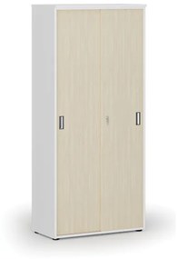 Skriňa so zasúvacími dverami PRIMO WHITE, 1781 x 800 x 420 mm, biela/breza