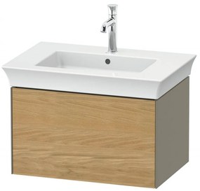 DURAVIT White Tulip závesná skrinka pod umývadlo, 1 zásuvka, 684 x 458 x 410 mm, dub prírodný masív/kameňovo šedá vysoký lesk, WT42410H5H2