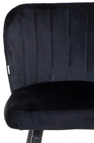 Barová stolička HANA zamatová, čierna 837536
