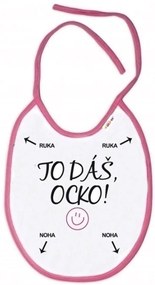 Nepremokavý podbradník Baby Nellys TO DÁŠ OCKO! ružový