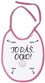 Nepremokavý podbradník Baby Nellys TO DÁŠ OCKO! ružový