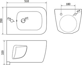Mexen MARGO, závesný bidet, 51 x 35 cm, biela, 35425100