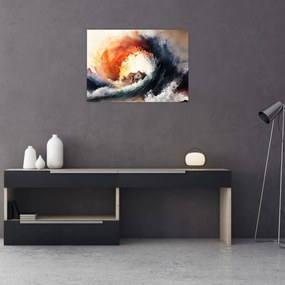 Obraz - Vo víre povodne, akvarel (70x50 cm)