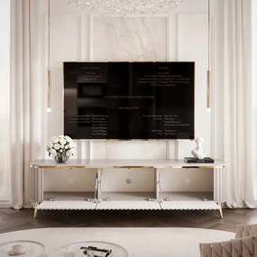 TV stolík ROMANIA na nohách 165 cm drážkovaný kašmír