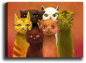 Obraz na plátne Cat family 50x70 cm