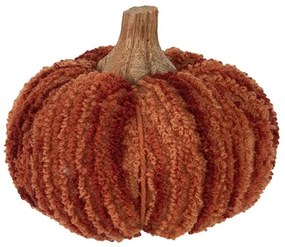 Tmavo tehlová látková dekorácia tekvice Pumpkin M - Ø 12*10 cm