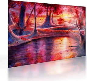 Sklenený obraz čarovného lesa (70x50 cm)