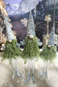 Zimný sediaci vianočný škriatok 55cm