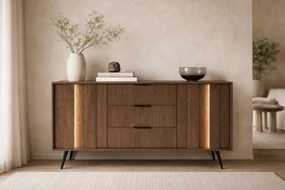 Komoda Flaro 153 cm so zásuvkami - dub dunin