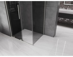 Mexen Velar, sprchový kút s posuvnými dverami 120 x 85 cm, 8mm šedé sklo, brúsená oceľ, 871-120-085-41-97
