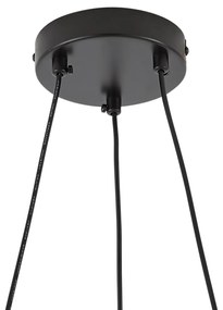 Závesná lampa čierna s dymovým a jantárovým sklom okrúhla 8-svetiel - Monaco